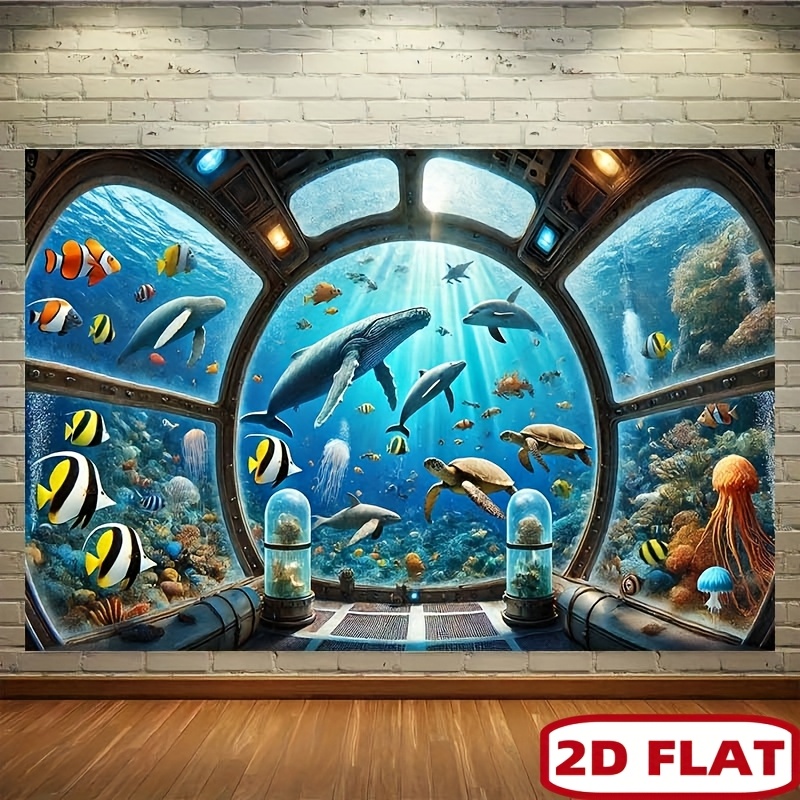 Ocean Aquarium - Tapiz de Tiburón Ballena con Ventana