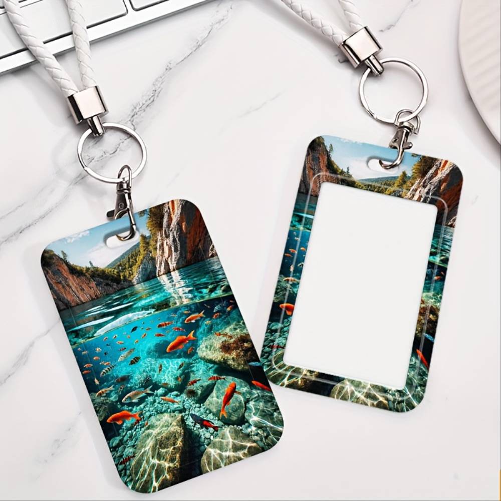 Marine Coral - Tarjetero transparente con diseño de vida