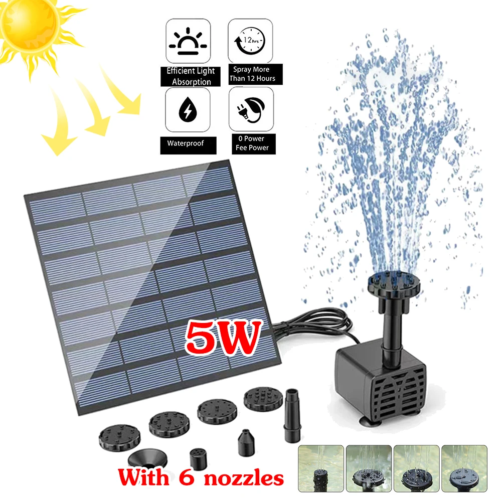 Bomba de fuente de agua Solar  - Marine Aquarium reseña y precio